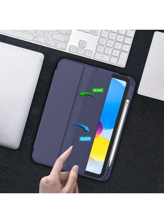 Case for iPad A16 2025 11th Generation 11 Inch/iPad 10th Generation 2022 10.9 Inch with Pencil Holder Durable PU Leather Flexible TPU Back Drop Resistant Protective Case Auto Wake/Sleep (blue) - Image 2